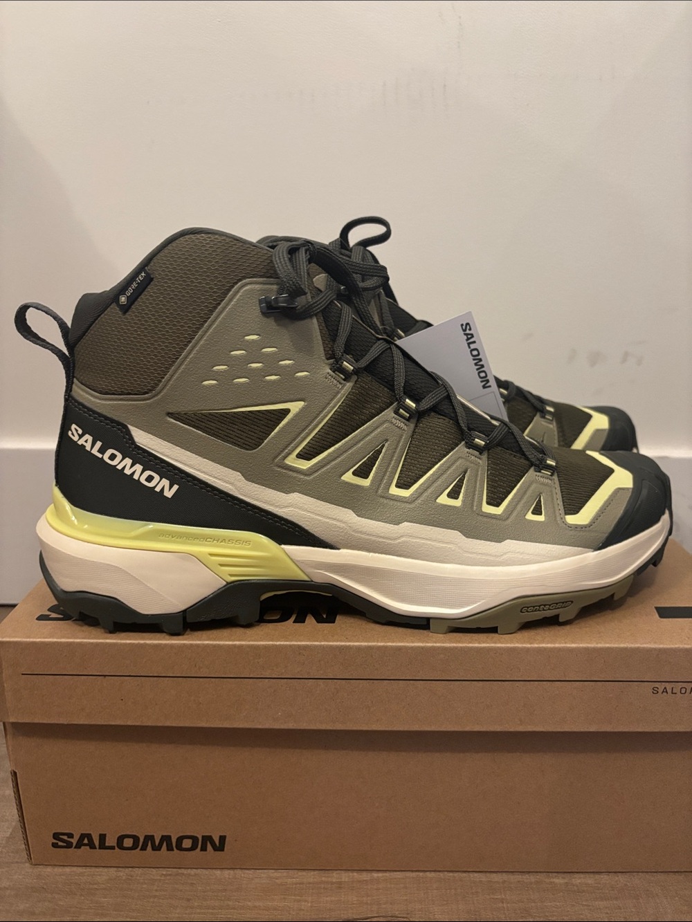 Salomon Men's x ultra 360 edge mid gore Tex Olive night aloe endive size 11 new
